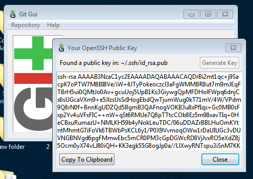 Generate ssh public key windows git bash